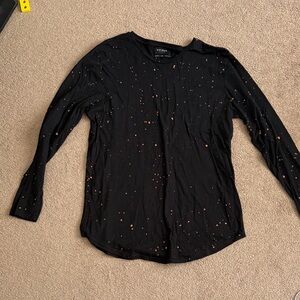 PacSun Black and Orange Speckled Long Sleeve Tee